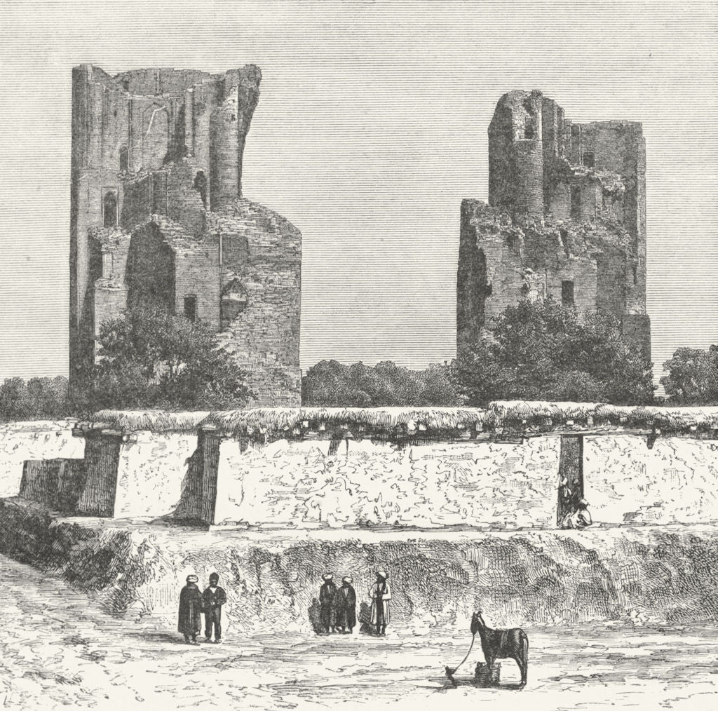 UZBEKISTAN. Bukhara. Ruins, city c1885 old antique vintage print picture